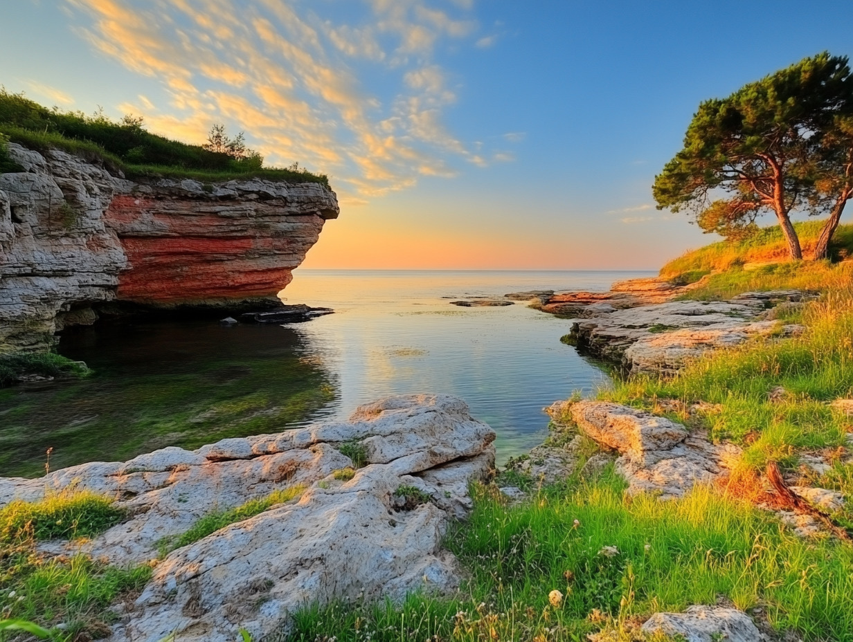 黑海悬崖上的日落