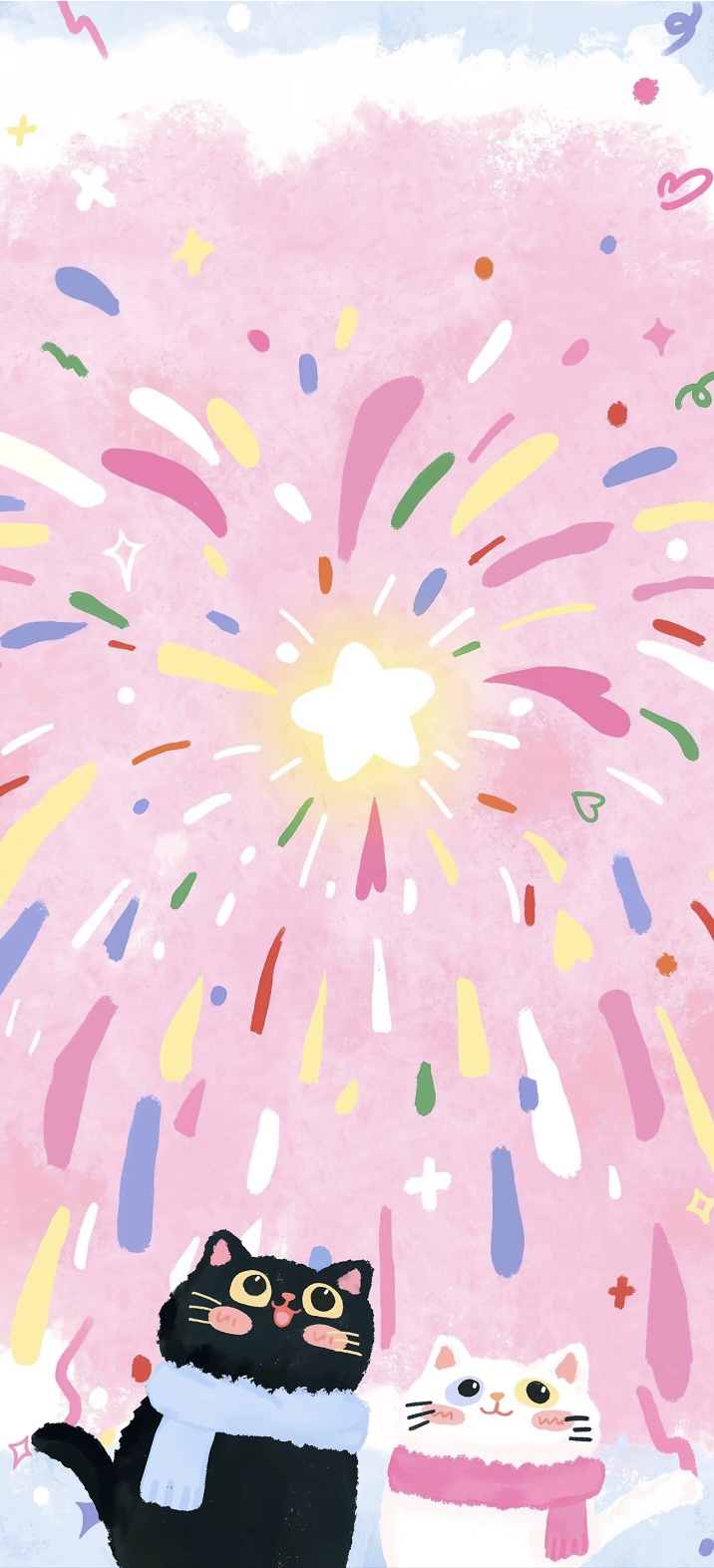 烟火和猫咪