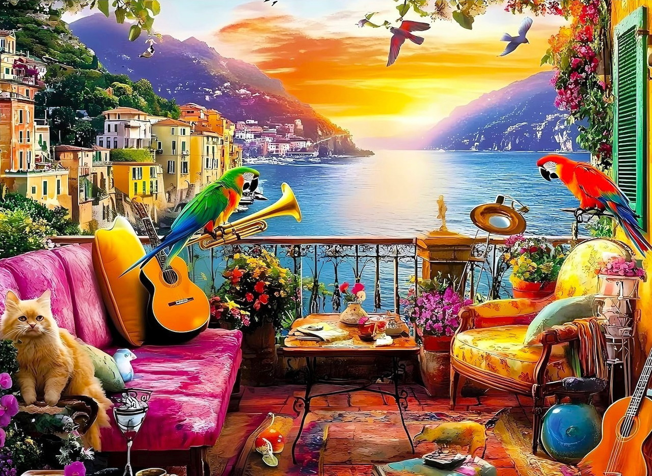 Mediterranean Terrace Sunset