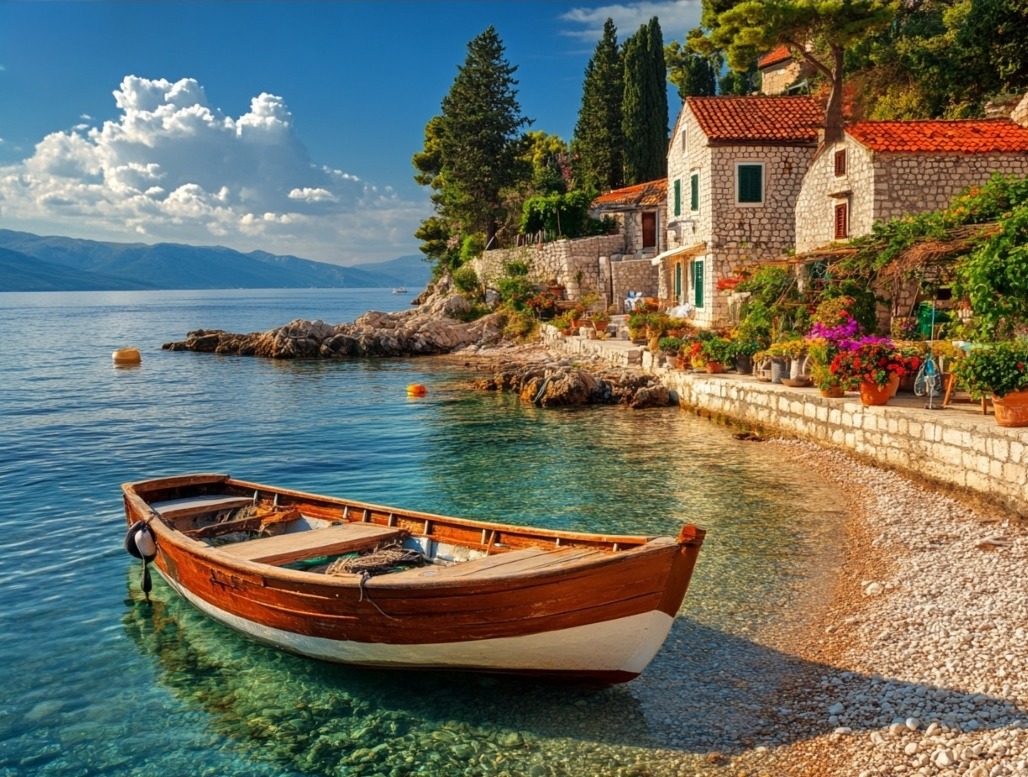 克罗地亚的夏日海岸